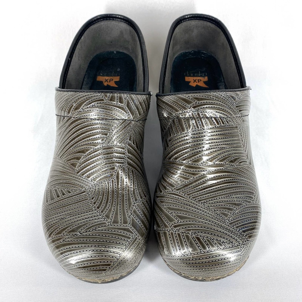 Dansko Pro Xp Clogs Patterned Gray Leather Orthop… - image 6